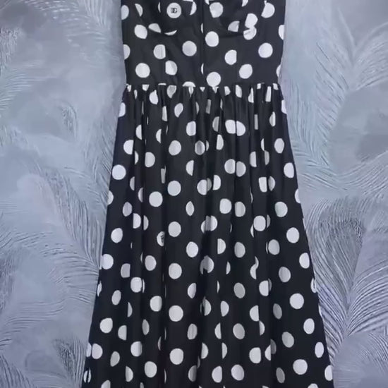 10 Handmade Italian designer Polka Dots print push up cotton dress, dolce vita dress