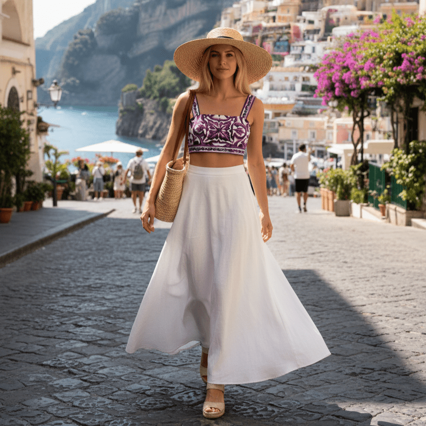 Purple Majolica porcelain print 100% cotton top - Dress By Vicky