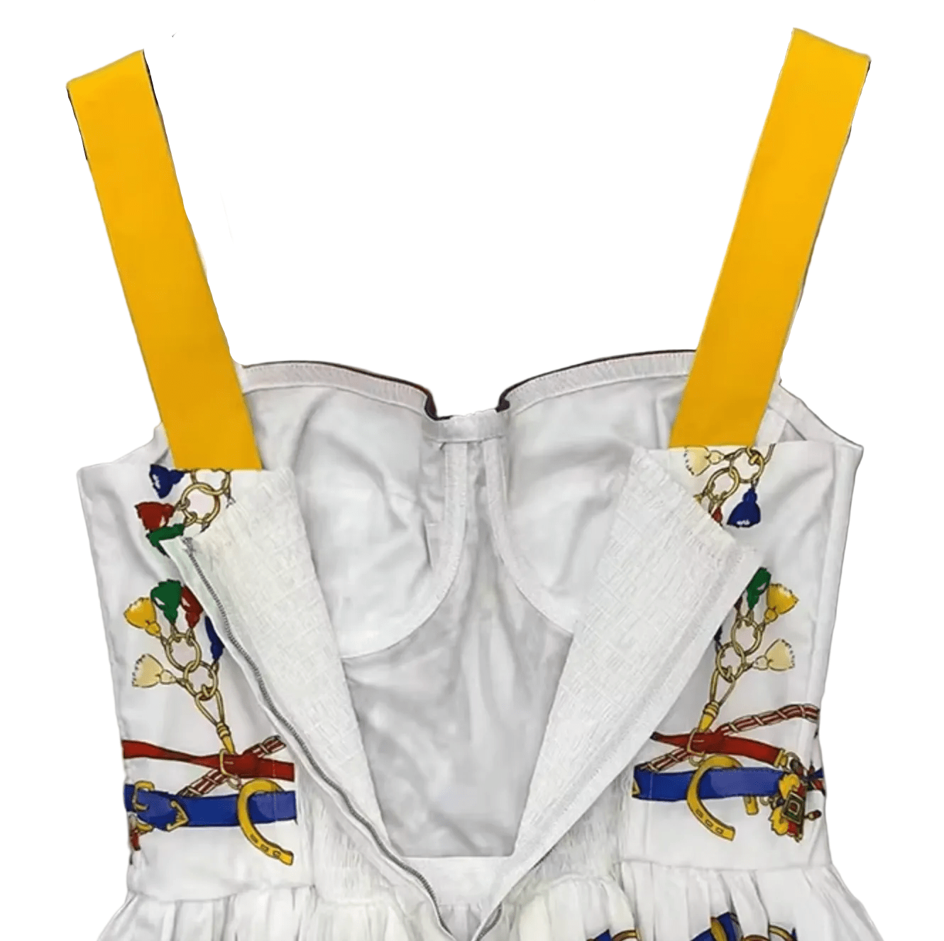 Sicilian Carnival White Cotton Midi Dress - Dress By Vicky