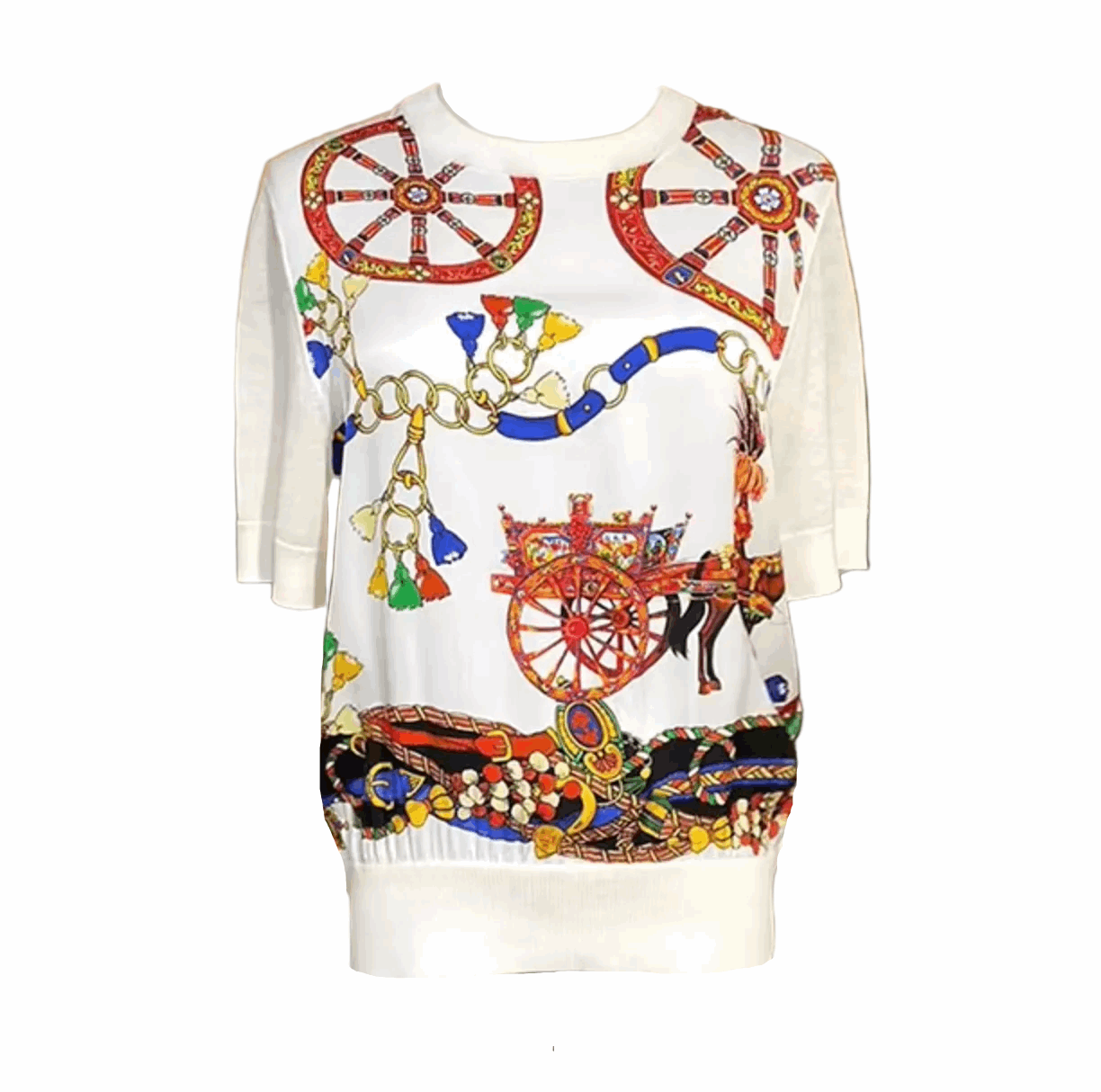 Sicilian Carnival White Silk & Wool Knitted Top - Dress By Vicky