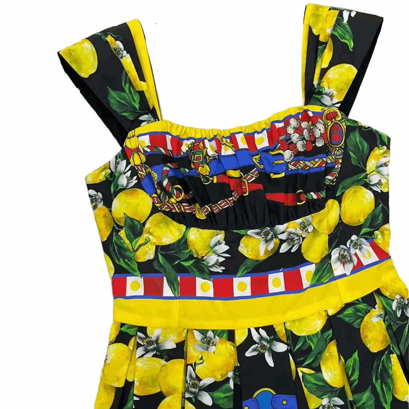 Sicilian Lemons Cotton Midi Dress - Dress By Vicky