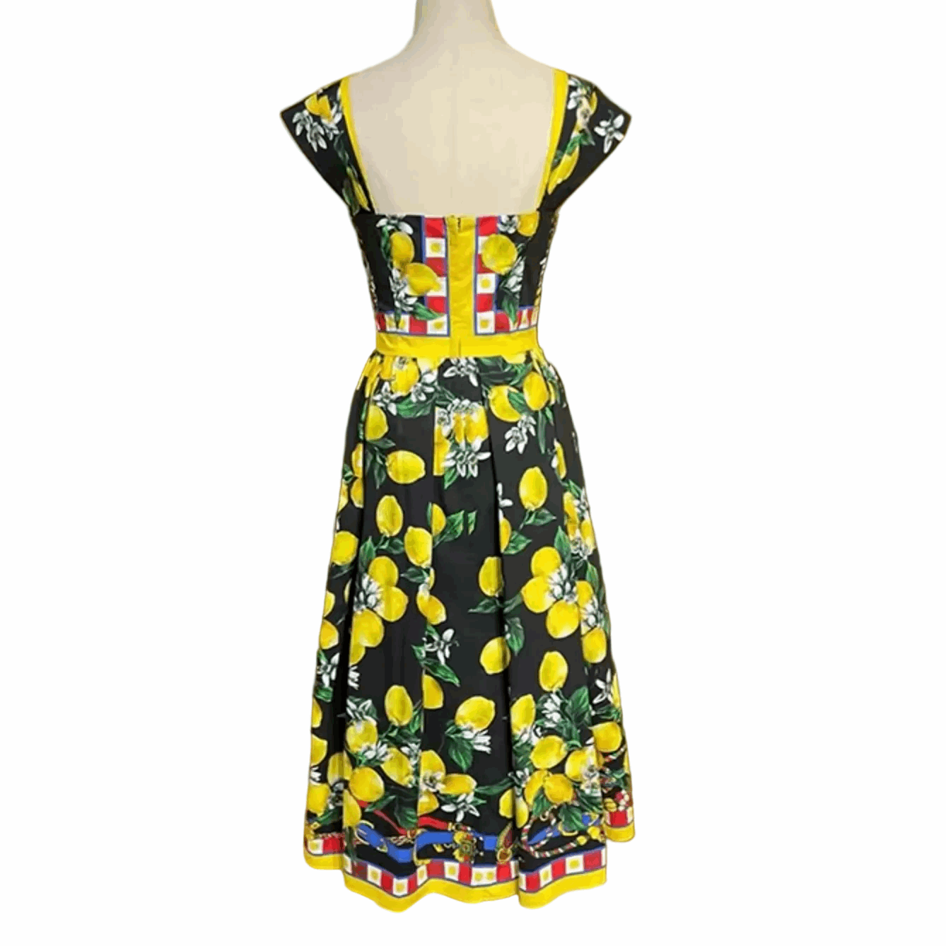 Sicilian Lemons Cotton Midi Dress - Dress By Vicky