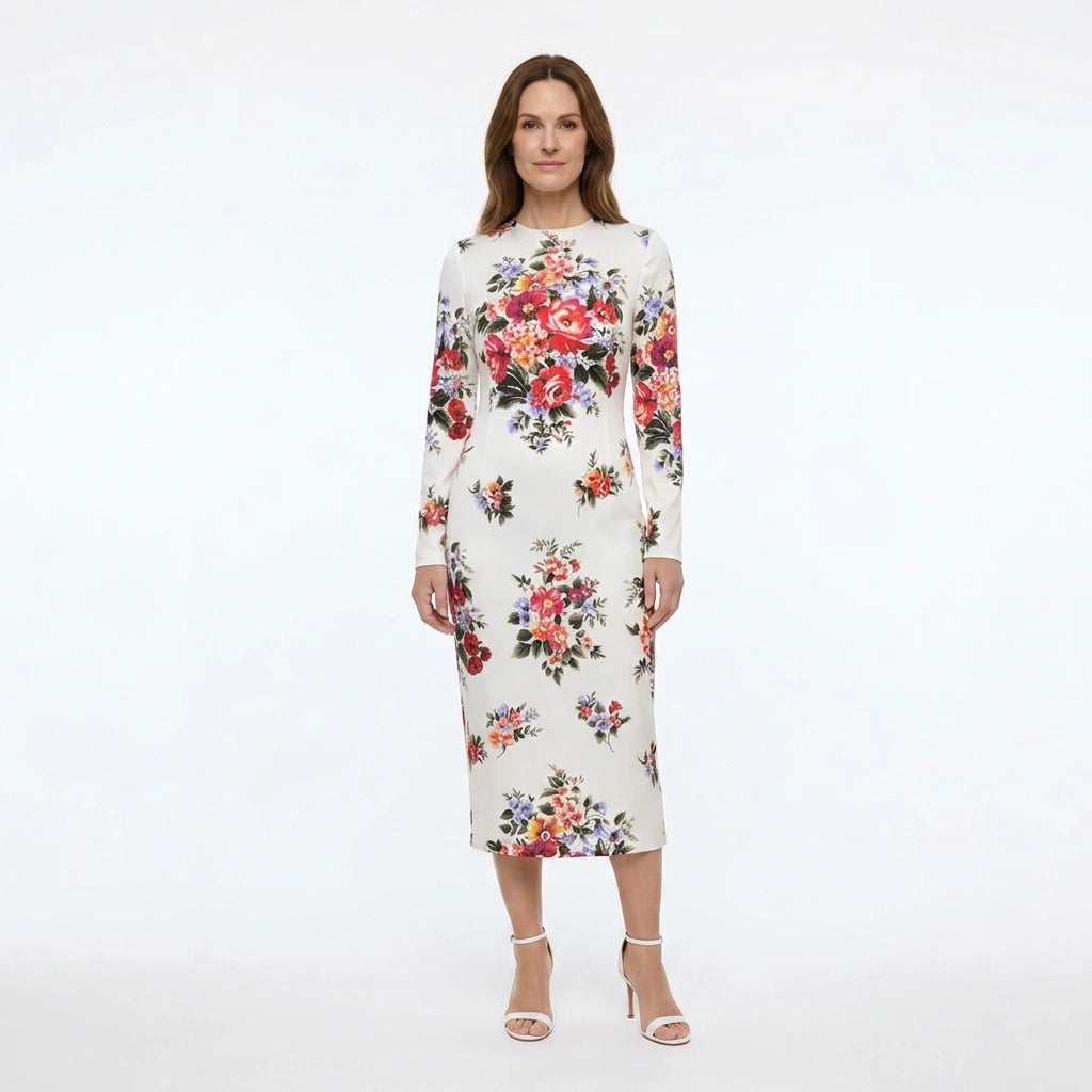 Floralia Italiana Pure Silk Midi Dress