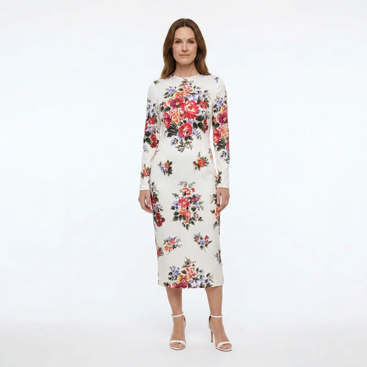 Floralia Italiana Pure Silk Midi Dress