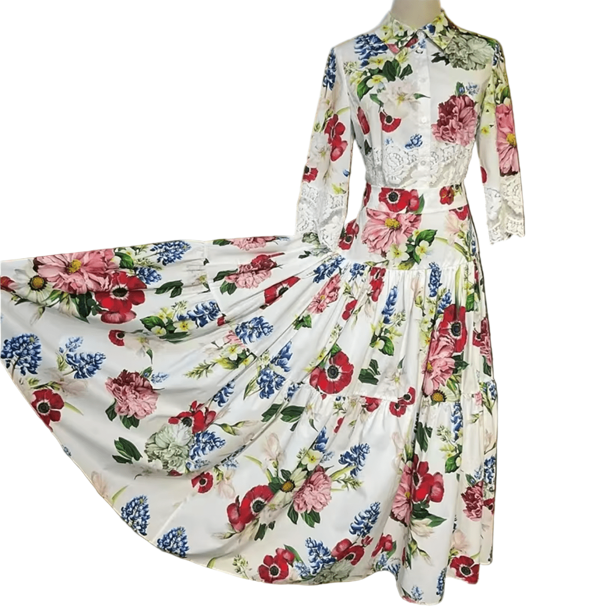 White Floral Cotton Maxi Skirt - Dress By Vicky