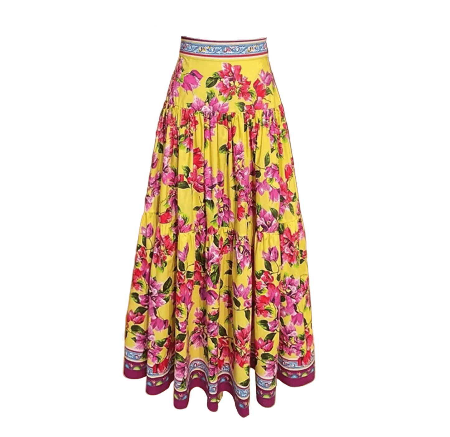 Yellow Floral Cotton Maxi Skirt - Dress By Vicky