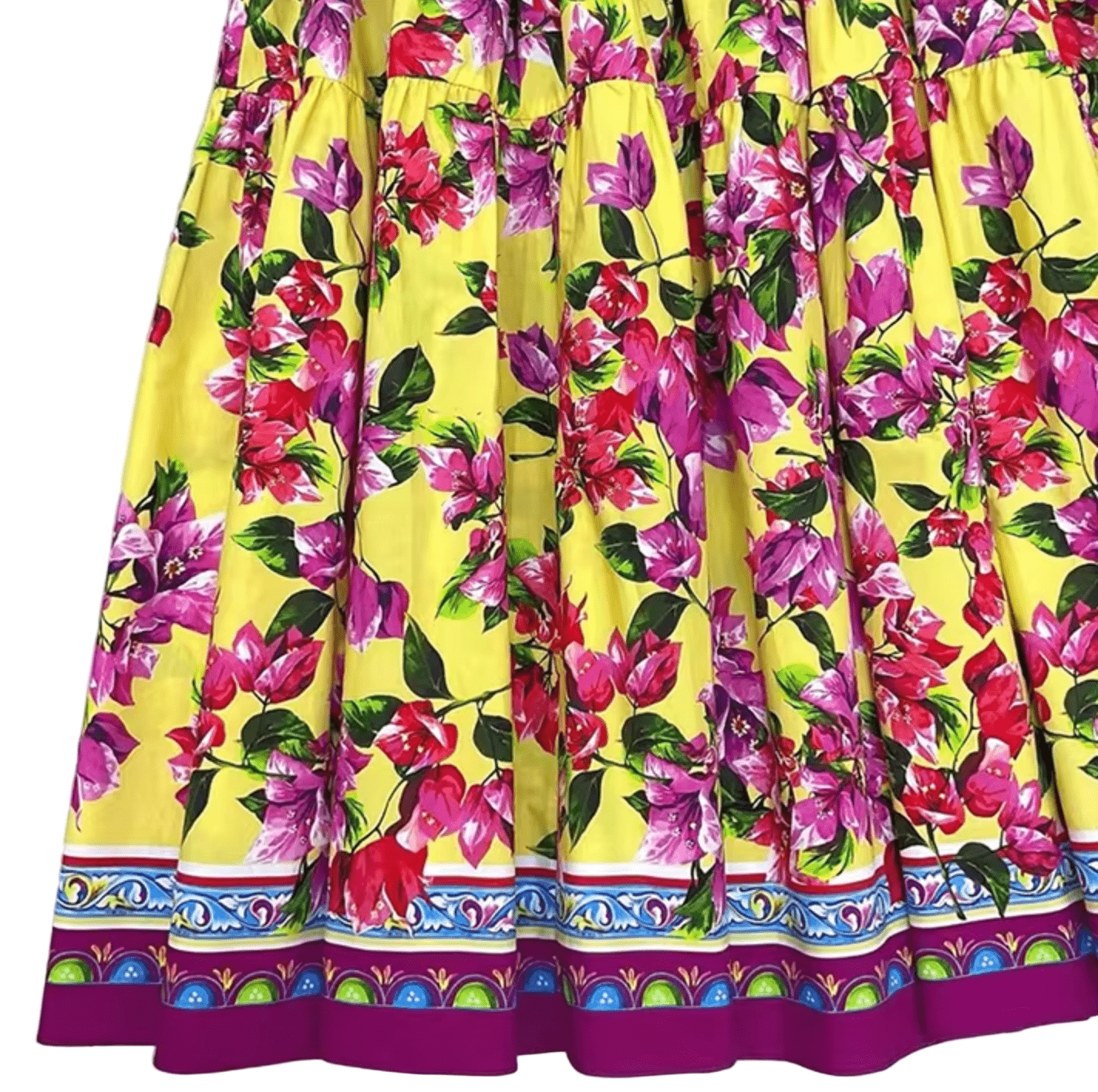 Yellow Floral Cotton Maxi Skirt - Dress By Vicky