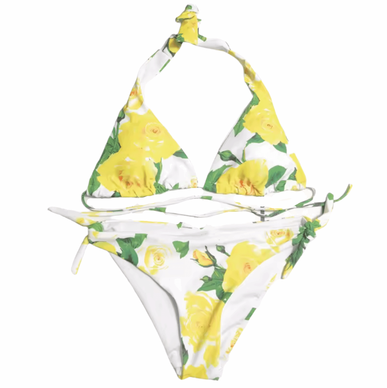 Yellow roses print bikini - Dress By Vicky